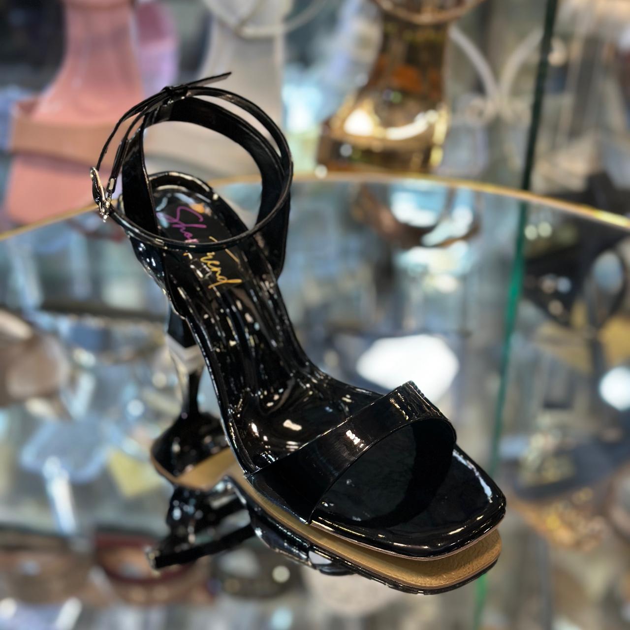 Black heel sandal ic76