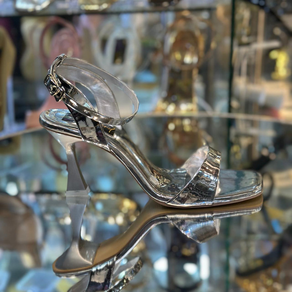 Silver heel sandal ic76