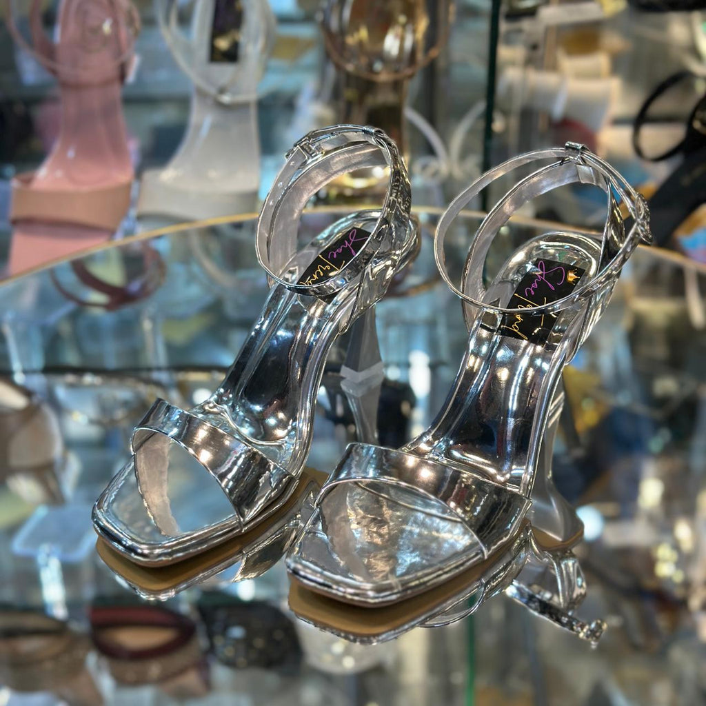 Silver heel sandal ic76