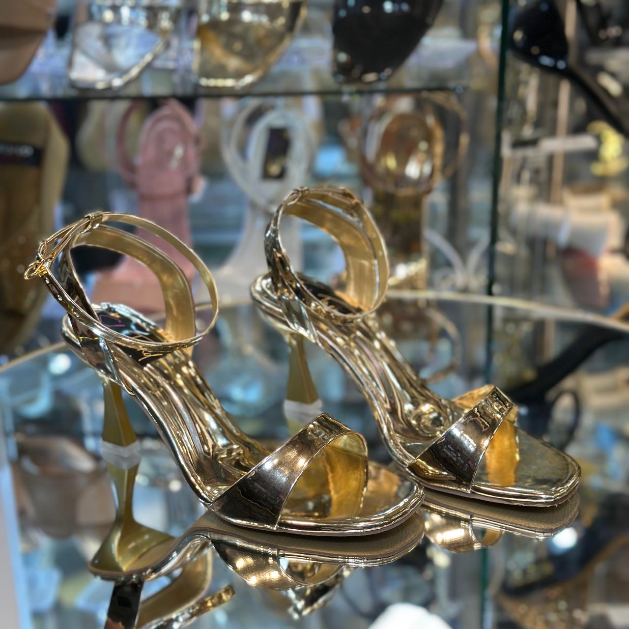 Golden heel sandal ic76